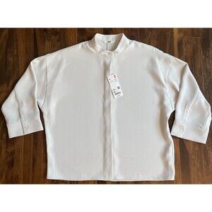 UNIQLO NWT Women's Minimalist Drape Blouse Off White XS